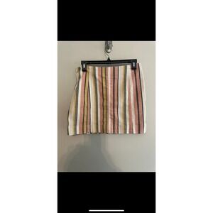Jolt Women's Striped Mini‎ Skirt Size 9/29W Pink Yellow White Black Casual